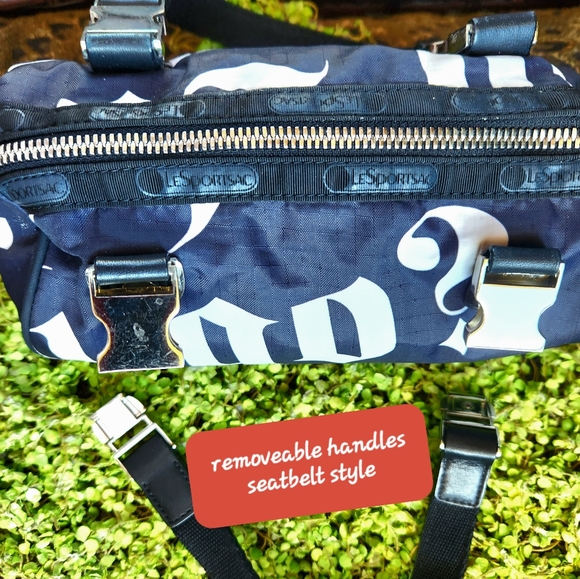 L.A.M.B. Gwen Stefani LeSPORTSac Tattoo B&W Grafitti Mini Duffle Bag EVC   9x5 - Picture 11 of 14